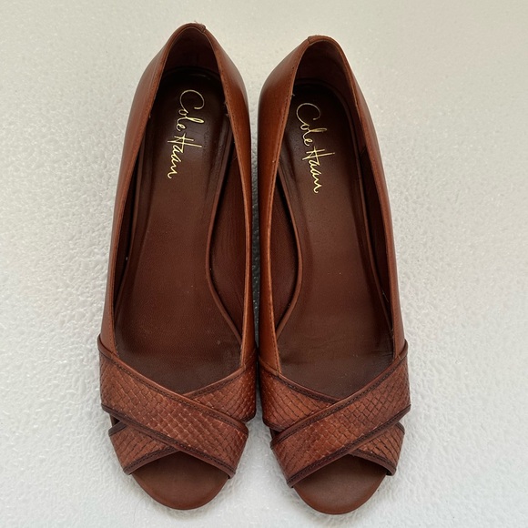 Cole Haan Shoes - Cole Haan Women's Brown Crisscross Peep Toe Heels